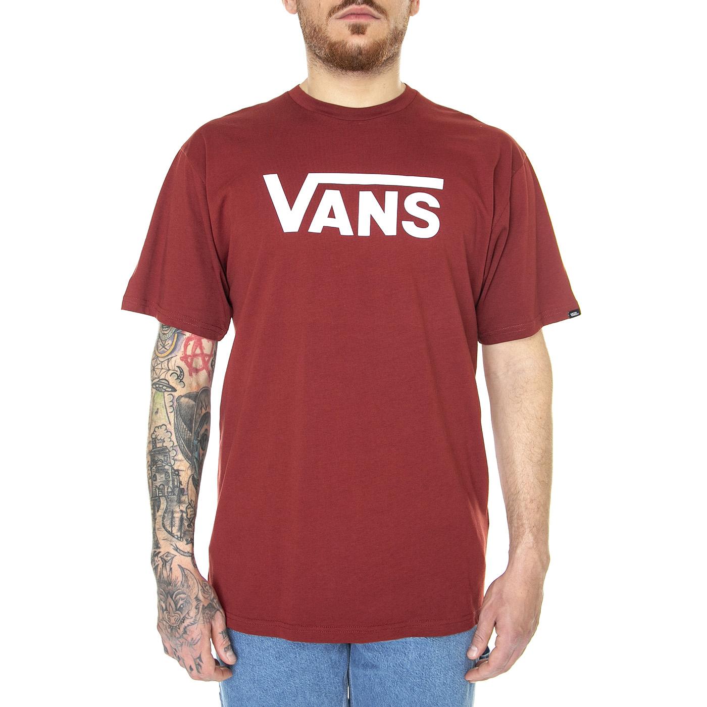 MN Vans Classic Syrah / White - Maglietta Girocollo Uomo Rossa VN000GGGBWD1  VANS 