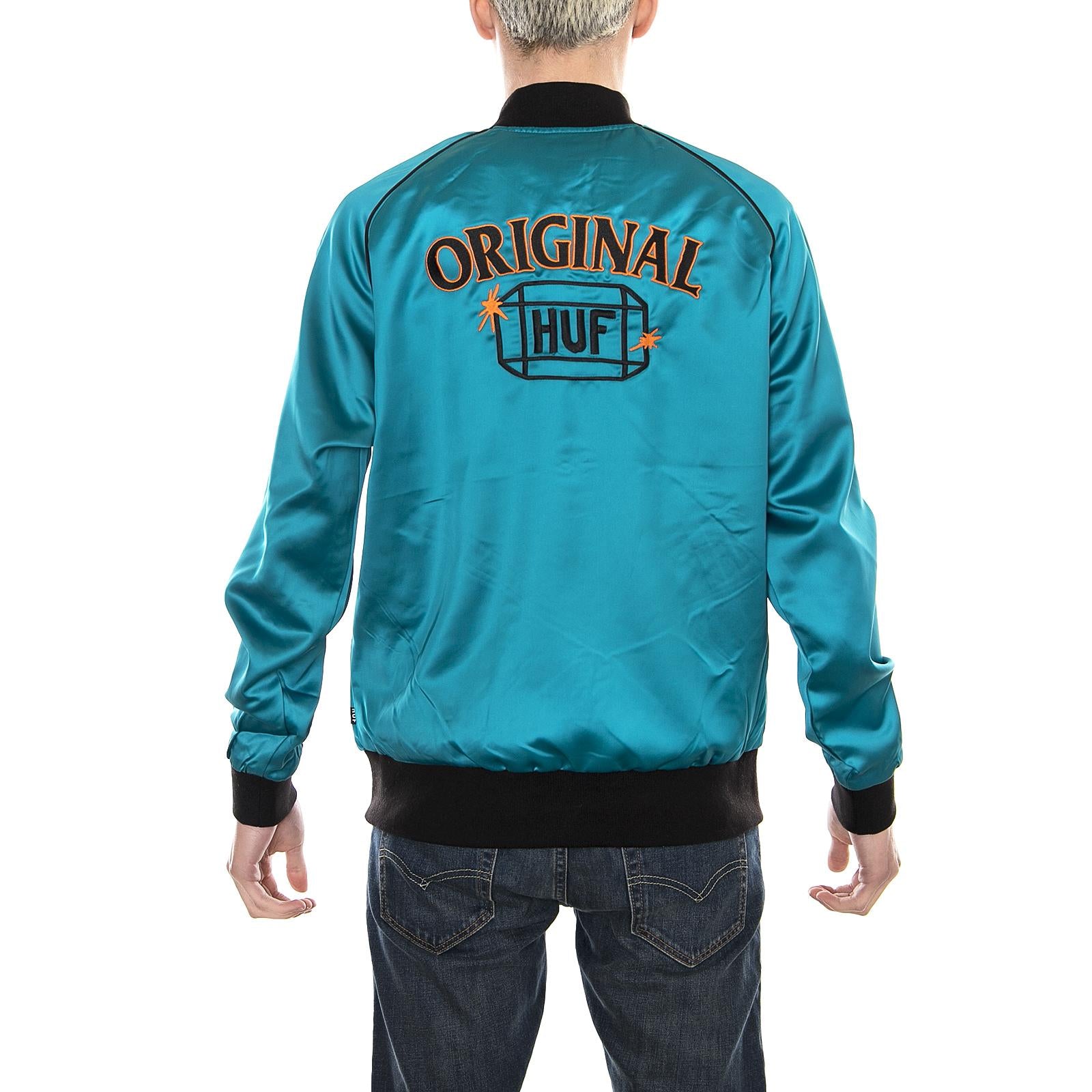 CABBIE SATIN JACKET AQUA JK00078-AQUA  HUF 