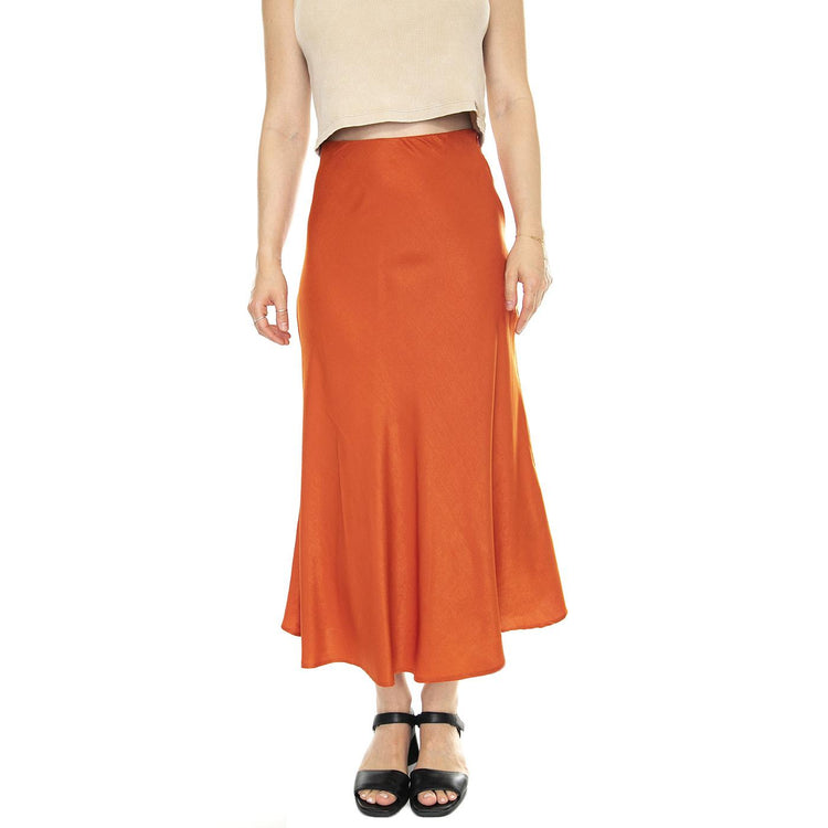 Falda midi satinada roja Red Skirt - Gonna Rossa 11220  WILD PONY 