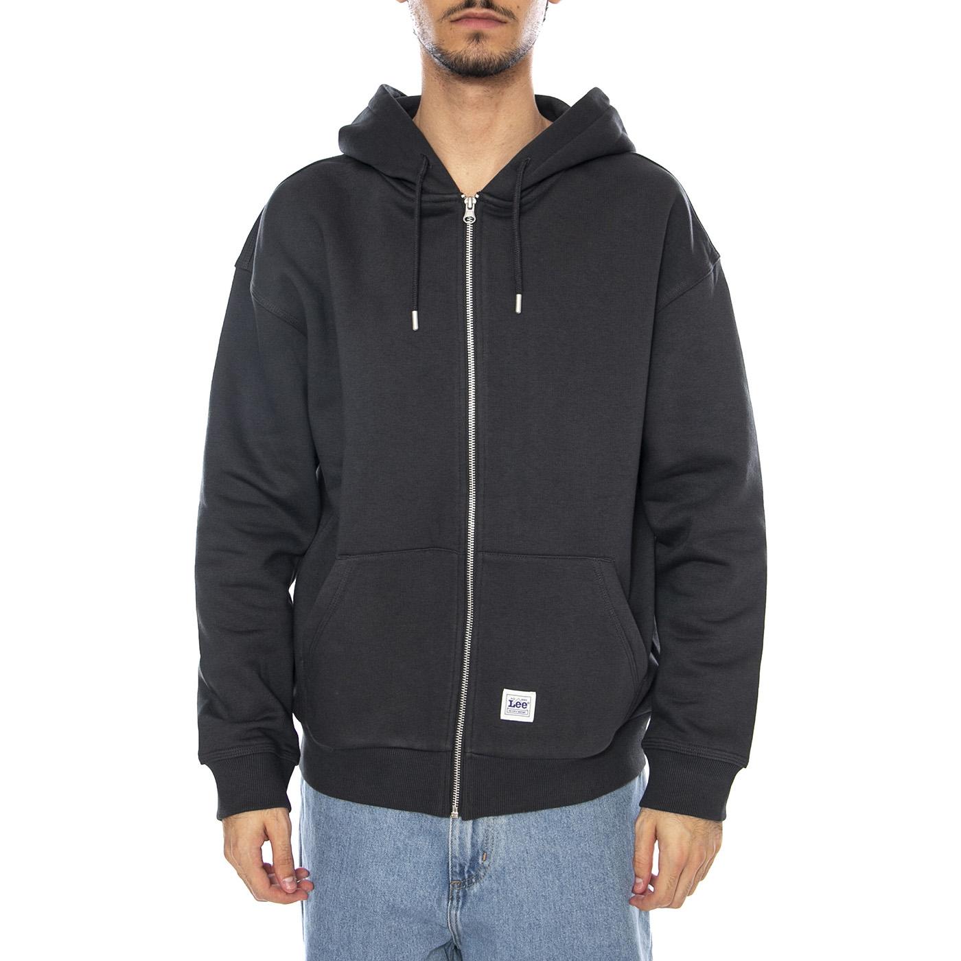 WW Full Zip Hoodie Washed Black - Felpa con Cappuccio e Zip Uomo Nera 112372356 . LEE 