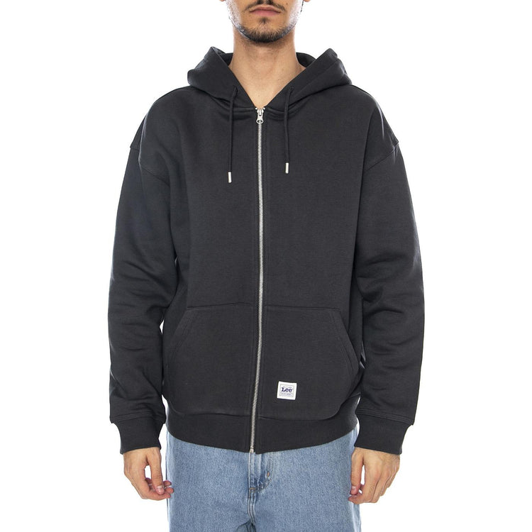 WW Full Zip Hoodie Washed Black - Felpa con Cappuccio e Zip Uomo Nera 112372356 . LEE 