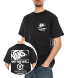 STACKED HI SS TEE BLACK/WHITE - Maglietta Girocollo Uomo Nera  Uomo VANS