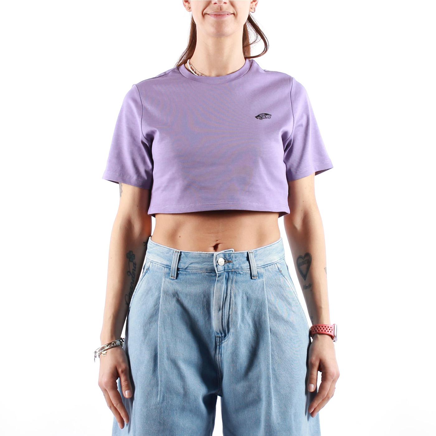 W STYLE 76 II CREW CROP SS PURPLE HAZE - Maglietta Girocollo Cropped Donna Viola VN000P5V6PH1 . VANS 