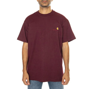 S/S American Script T-Shirt Malbec - Maglietta Girocollo Uomo Bordeaux I029956.2BYXX  CARHARTT WIP 