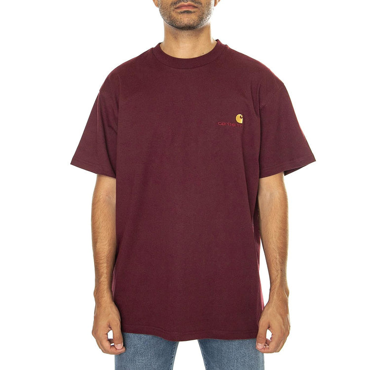S/S American Script T-Shirt Malbec - Maglietta Girocollo Uomo Bordeaux I029956.2BYXX  CARHARTT WIP 