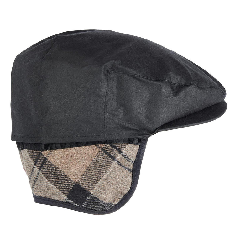 Cheviot Wax Flat Cap Black Winter Dress - Cappello a Coppola Nero 222MMHA0294-BK11 . BARBOUR 