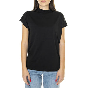 Basic Black Volta T-Shirt - Maglietta Girocollo Donna Nera WTS00225  THINKING 