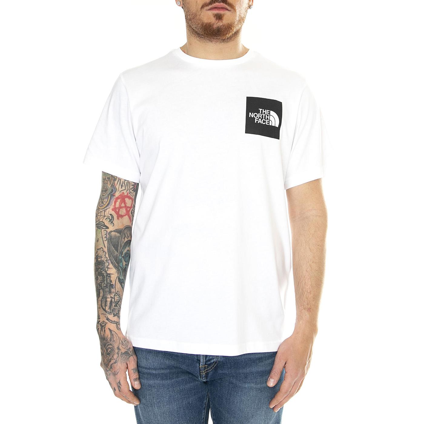 M S/S Fine Tee Tnf White - Maglietta Girocollo Uomo Bianca NF0A87NDFN41  THE NORTH FACE 
