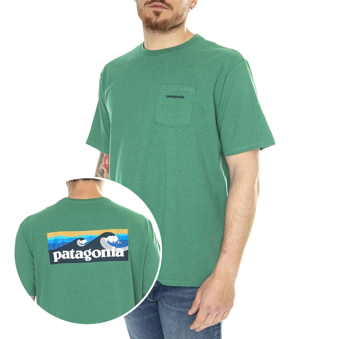 M's Boardshort Logo Pocket Responsibili-Tee GTRN - Maglietta Girocollo Uomo Verde 37655-GTRN  PATAGONIA 