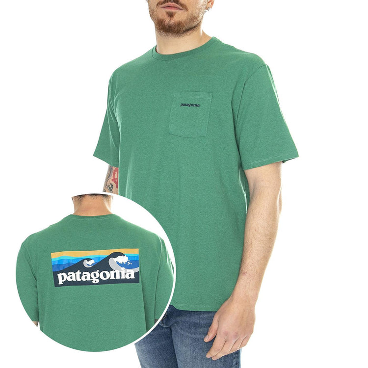 M's Boardshort Logo Pocket Responsibili-Tee GTRN - Maglietta Girocollo Uomo Verde 37655-GTRN  PATAGONIA 