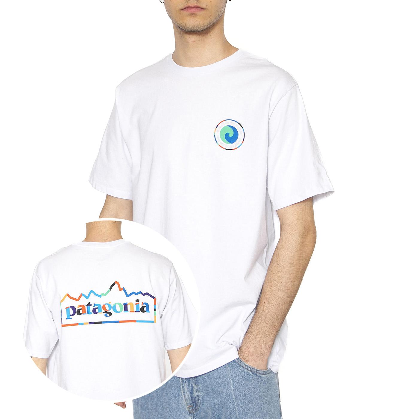 M's Unity Fitz Responsibili-Tee White - Maglietta Girocollo Uomo Bianca 37768-WHI  PATAGONIA 