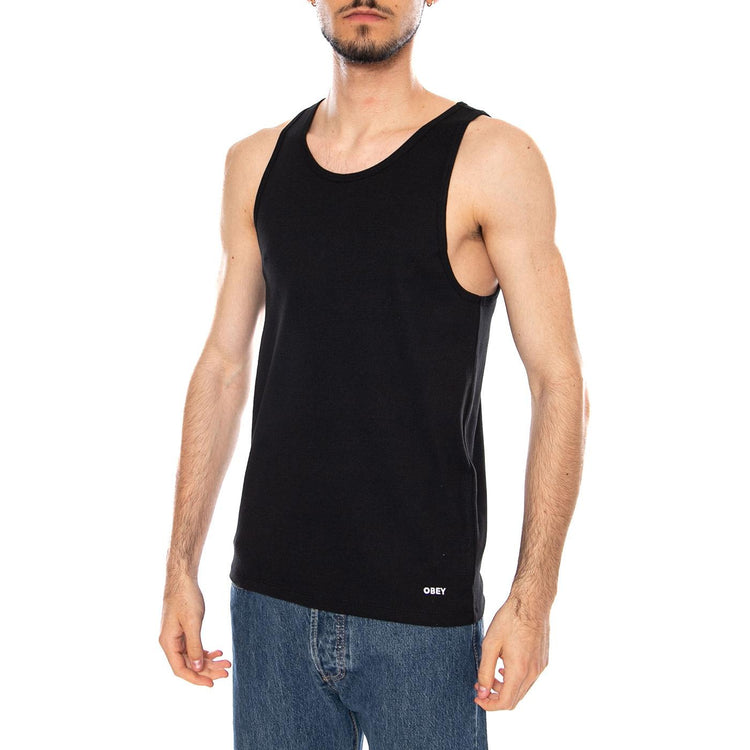 STANDARD RIB TANK 2 PACK BLACK - Set da Due Canotte Uomo Nere 134050061 BLK OBEY 