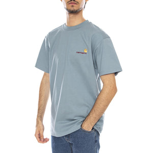 S/S American Script T-Shirt Citadel - Maglietta Girocollo Uomo Blu Medio I029956.33EXX . CARHARTT WIP 