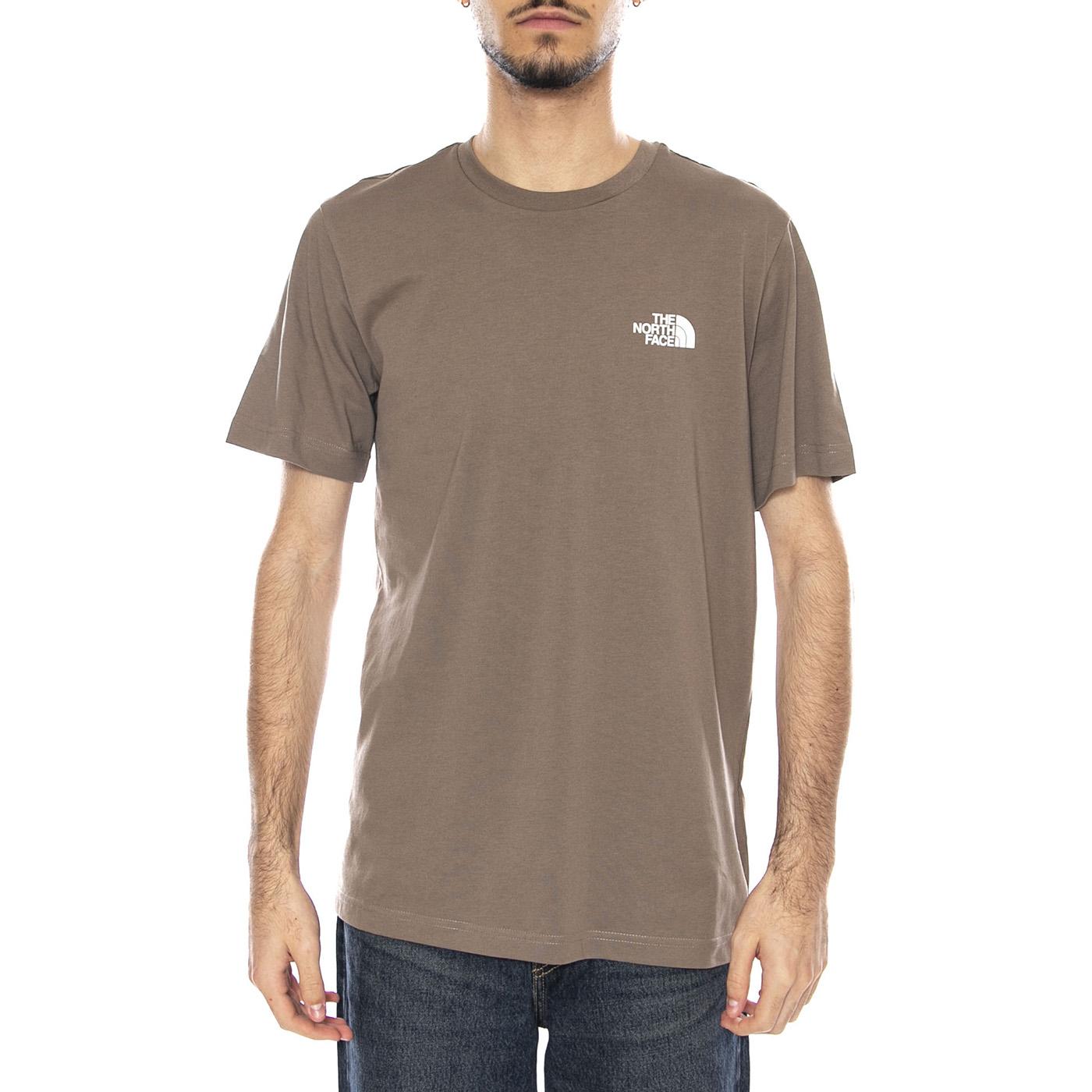 M SS Simple Dome -- Maglietta Uomo Marrone NF0A87NG BOW1 THE NORTH FACE 