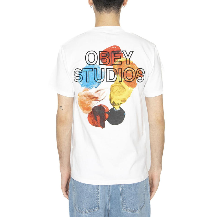 Obey Studios Palette Tee White - Maglietta Girocollo Uomo Bianca 165264052-WHT  OBEY 