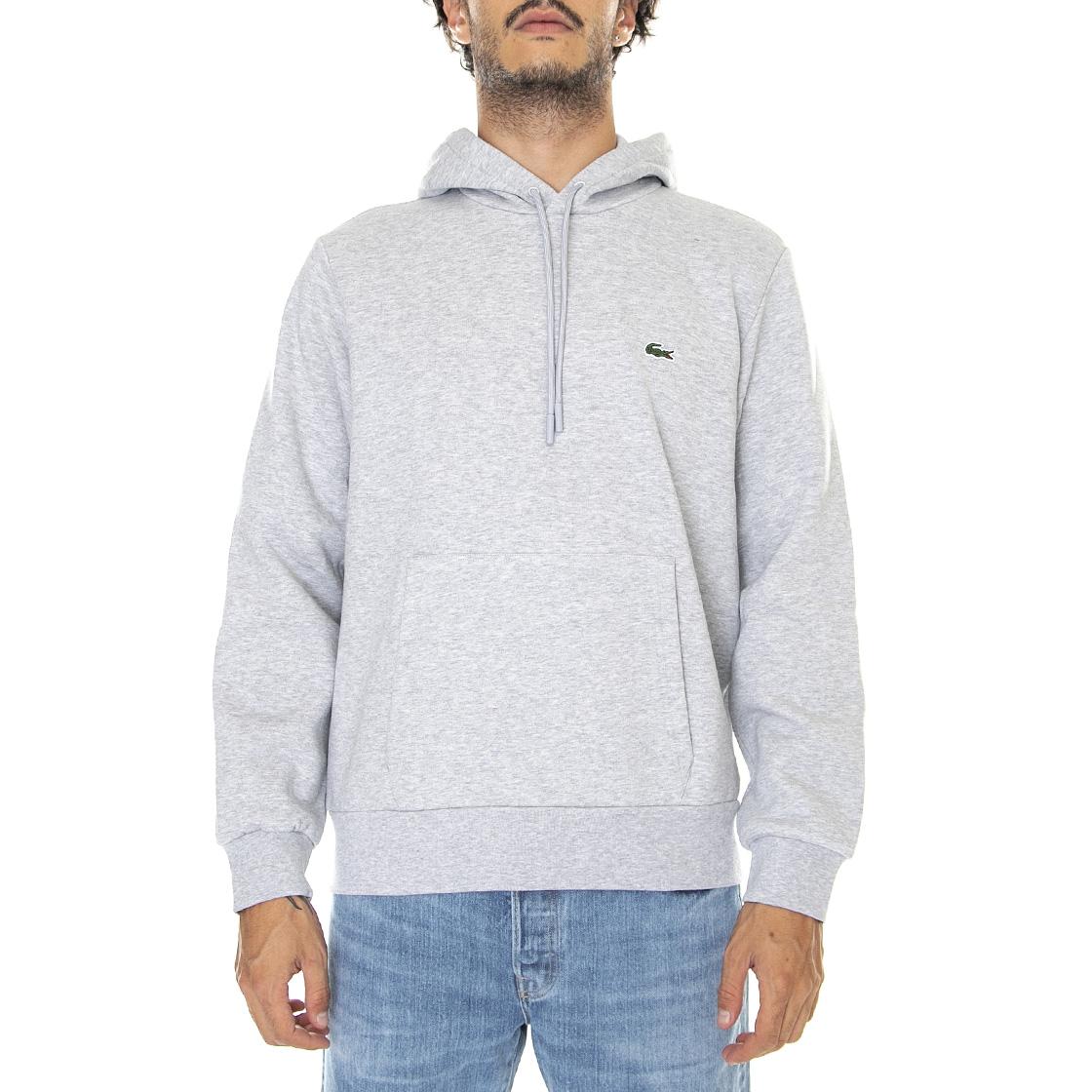 Sweatshirt-Cca - Felpa con Cappuccio Uomo Grigia SH9623-CCA  LACOSTE 