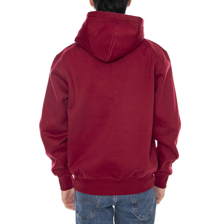 Hooded Carhartt Sweat Scarlet / Graphite - Felpa con Cappuccio Uomo Bordeaux I030547.38FXX . CARHARTT WIP 