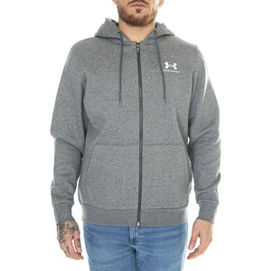 UA Rival Fleece Fz Hoodie Grey Sweat - Felpa con Cappuccio e Zip Uomo Grigia 77-1373881-12  UNDER ARMOUR 