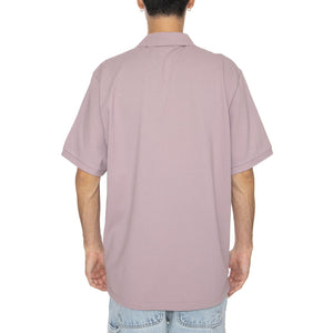 S/S Carhartt Script Polo Pink Fog / White - Polo Uomo Viola I035231.31MXX  CARHARTT WIP 