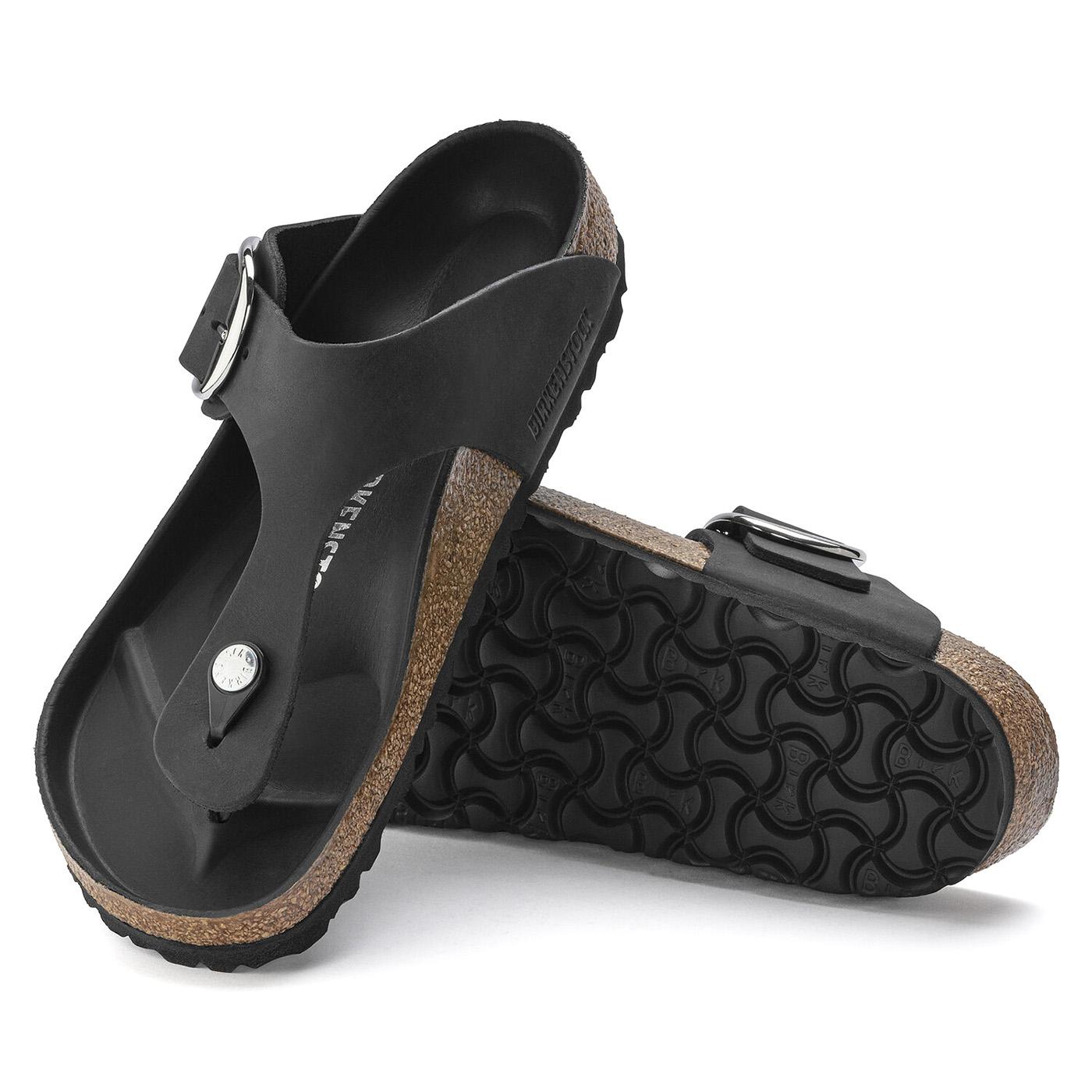 Gizeh Big Buckle Black Oiled Leather - Sandali Donna Neri 1023334  BIRKENSTOCK 