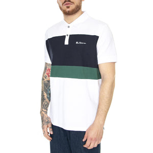 Colour Block Polo White - Polo Uomo Bianca / Multi 63379-010  BEN SHERMAN 