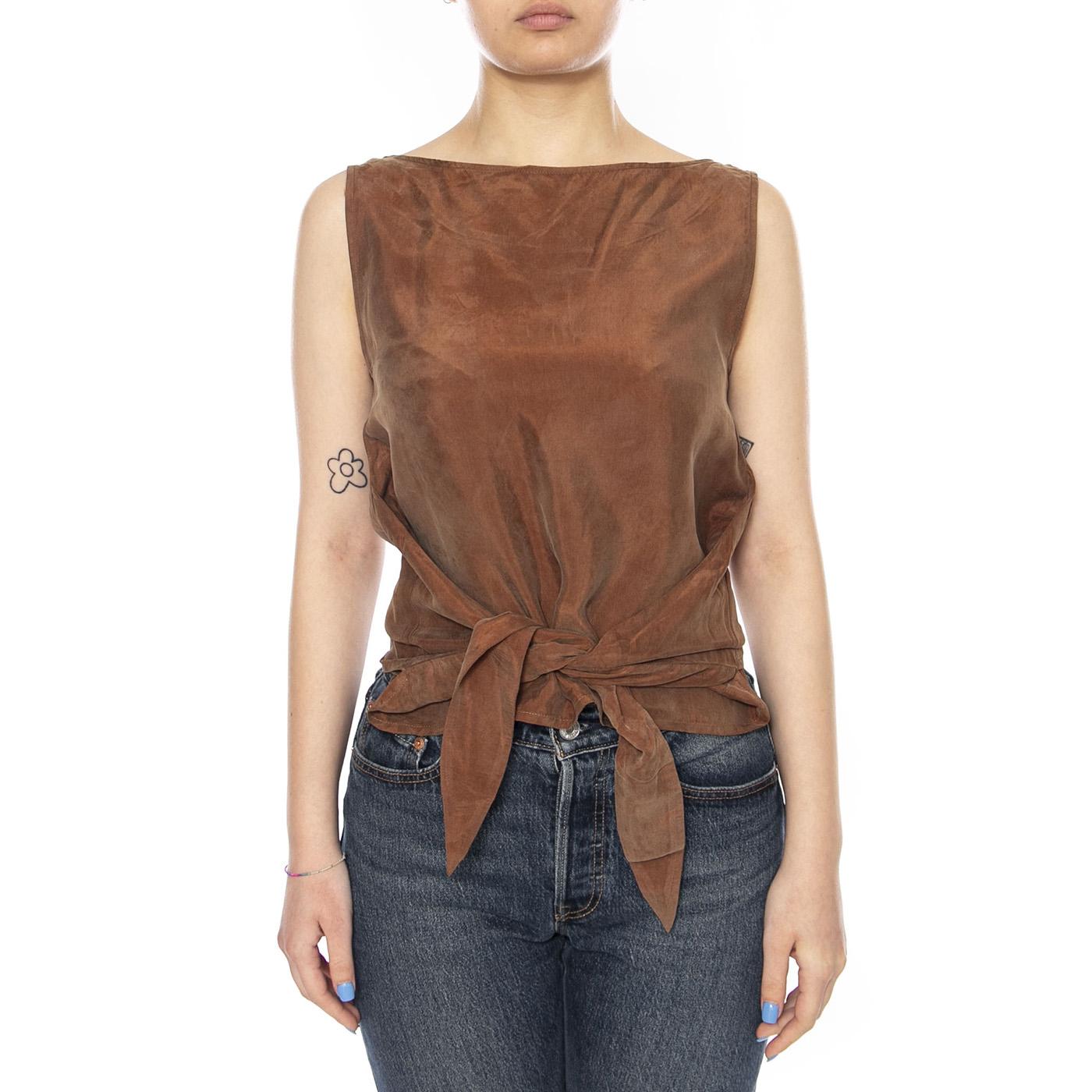 BROWN SOLEA TOP BROWN - Top Donna Marrone WTP00263 BRN THINKING MU 