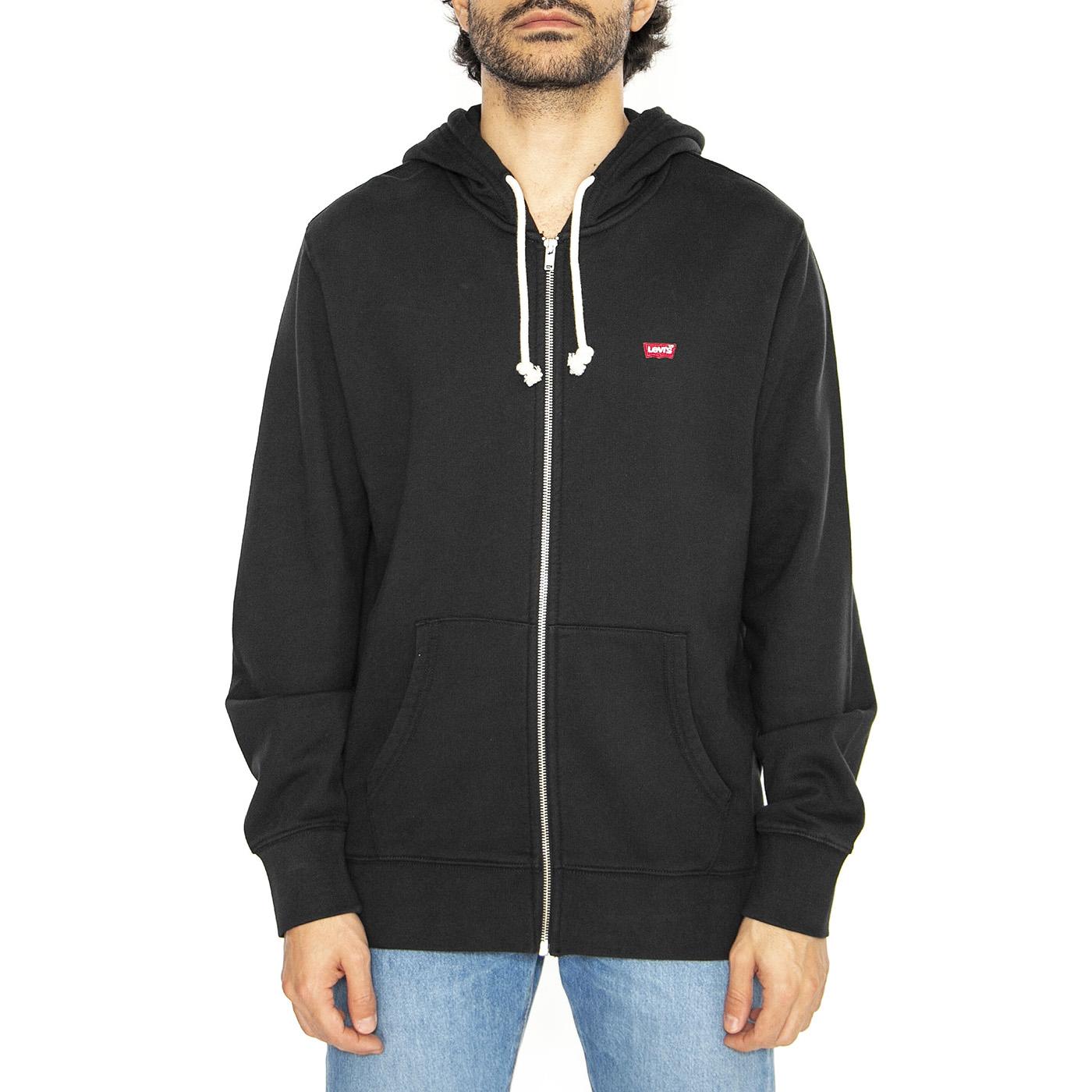 The Original HM ZipUp Mineral Black - Felpa con Cappuccio e Zip Uomo Nera 34584-0016  LEVIS 