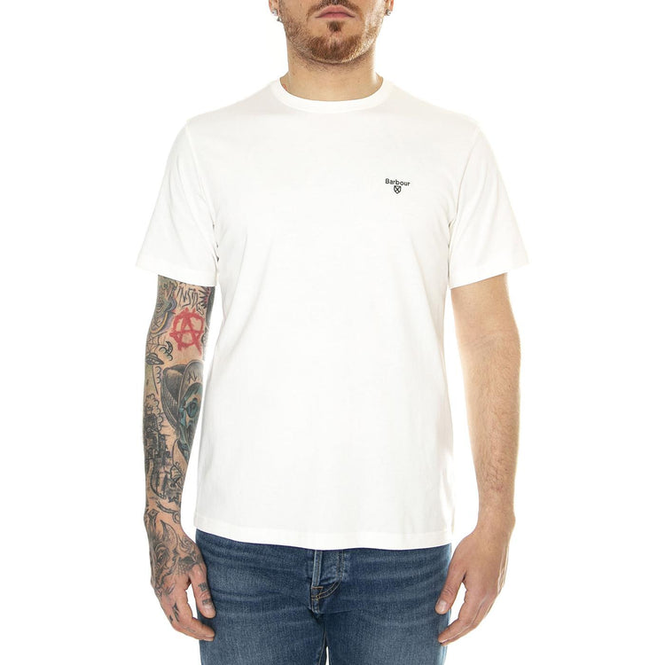 Essential Sports Tee Whisper White - Maglietta Girocollo Uomo Bianca SS24-MTS0331-WH32  BARBOUR 