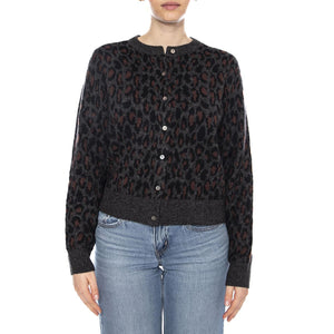 Tara Wooly Cardigan - Dilara Leopard Charc Black - Cardigan Donna Nero 004H1-0000 . LEVIS 