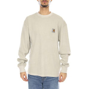 L/S Vista Waffle T-Shirt Fleur De Sel - Maglietta Girocollo Maniche Lunghe Uomo rosa I035304.2LPGD . CARHARTT WIP 