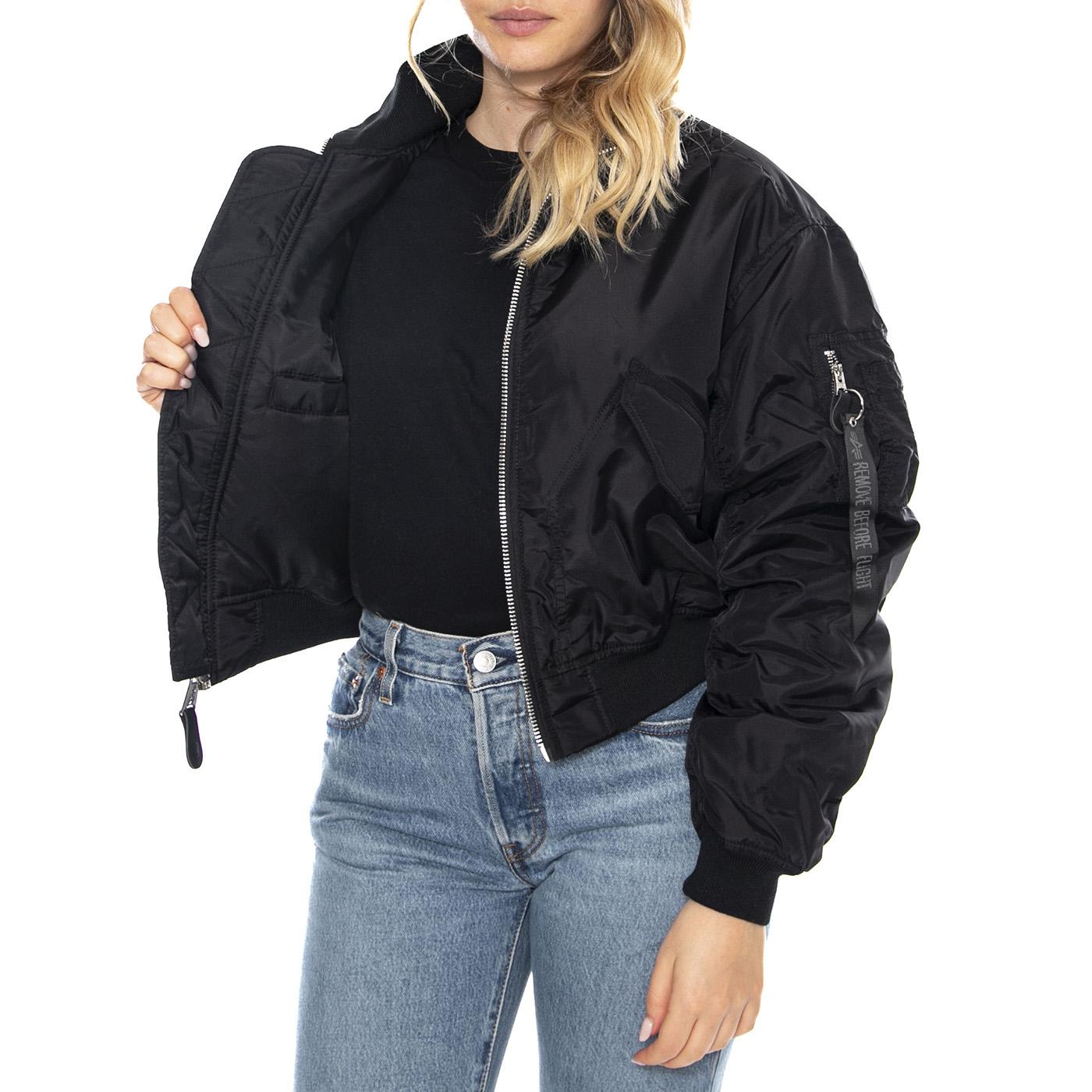 MA-1 Cropped Bomber -- Giacca Donna Nera F258010 3 ALPHA INDUSTRIES 