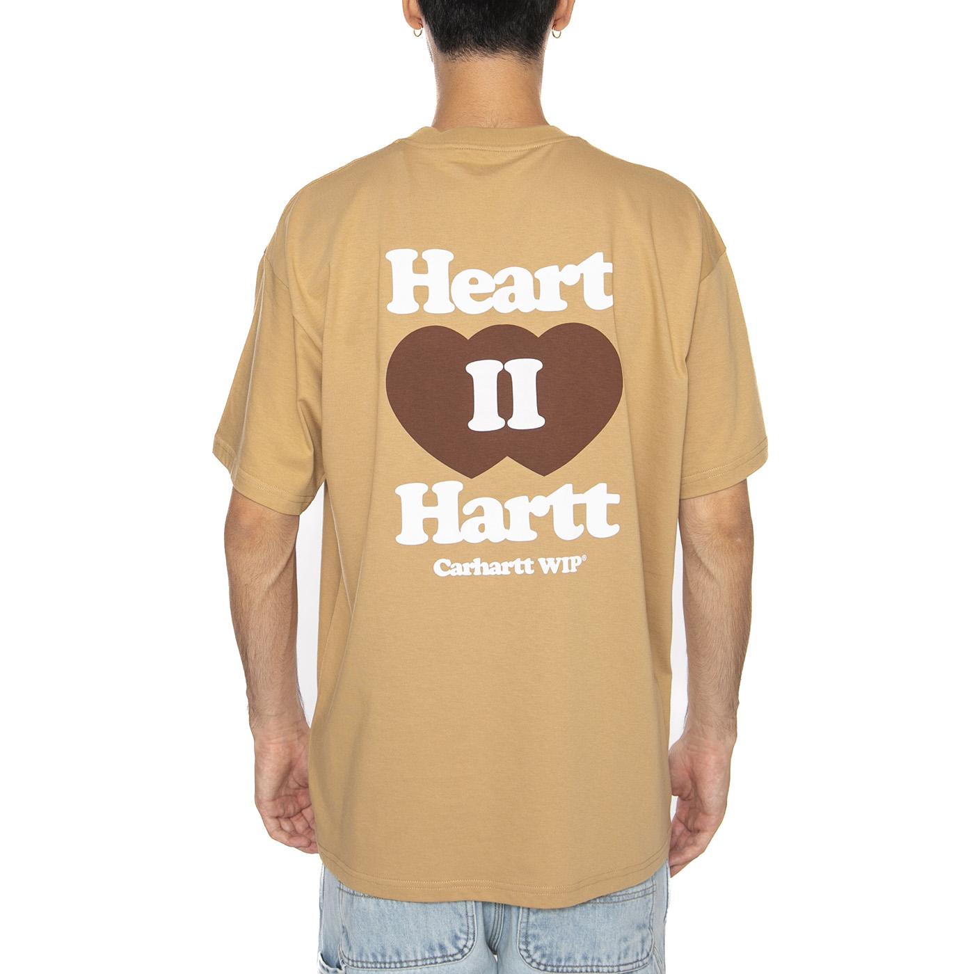 S/S Heart II Hartt T-Shirt Dusty H Brown - Maglietta Girocollo Uomo Marrone I035203.07EXX . CARHARTT WIP 