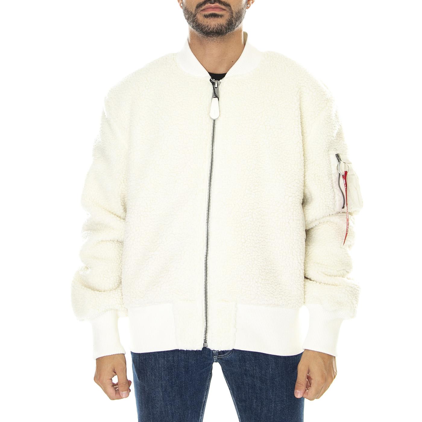 MA-1 Teddy Off White - Giacca Invernale Uomo Bianca 108102-16  ALPHA INDUSTRIES 