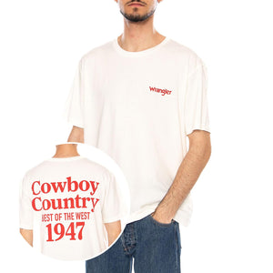 VINTAGE TEE WORN WHITE - Maglietta Girocollo Uomo Bianca 112378016 WHT WRANGLER 