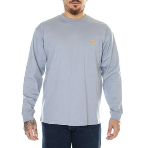 L/S Pocket T-Shirt Mirror / Gold - Maglietta Girocollo Maniche Lunghe Uomo Grigia I026392.1R2XX  CARHARTT WIP 