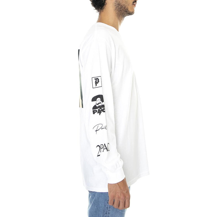 Voice L/S Tee White - Maglietta Girocollo Maniche Lunghe Uomo Bianca PRALS22160  PRIMITIVE 