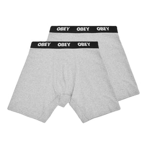 Established Work 2 Pack Boxers Ash Grey - Set da Due Boxer Grigi 100090000 AGRY OBEY 