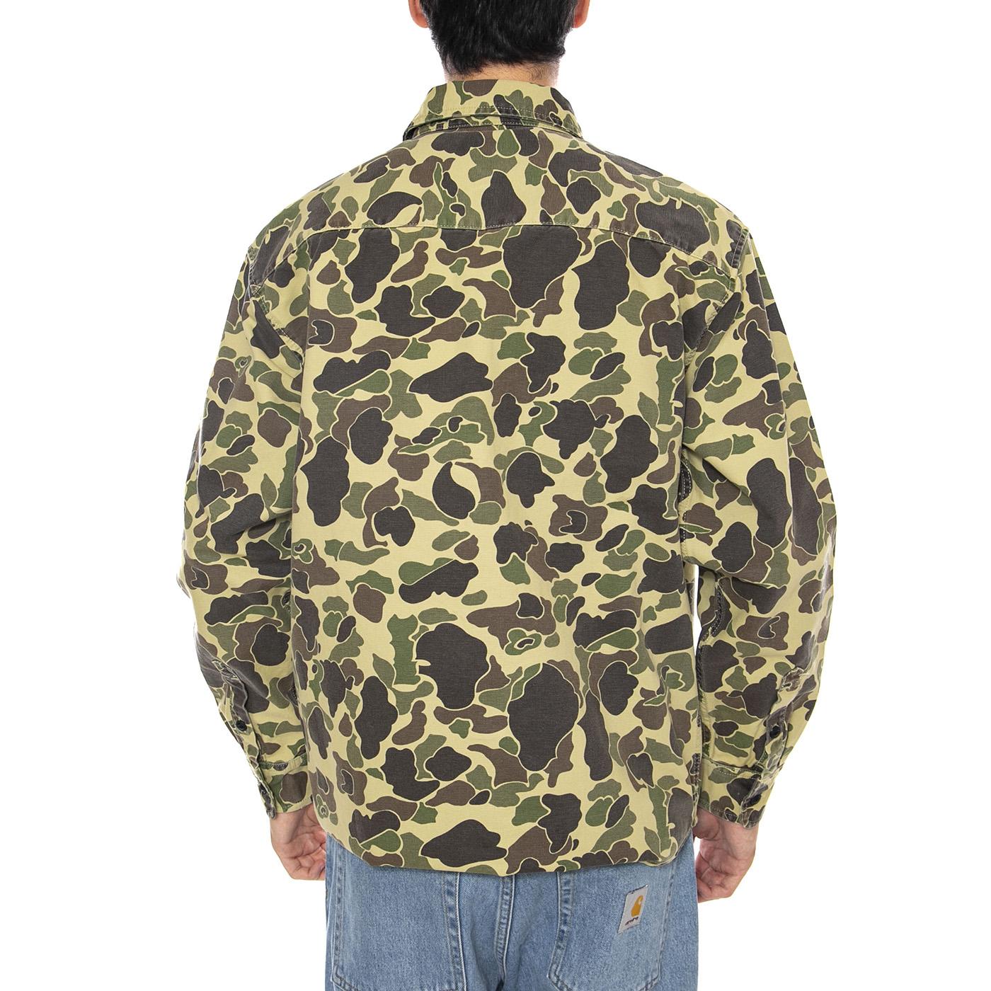 L/S Duck Shirt Camo Duck, Green - Camicia Uomo Multicolore I033769.2EQ06  CARHARTT WIP 