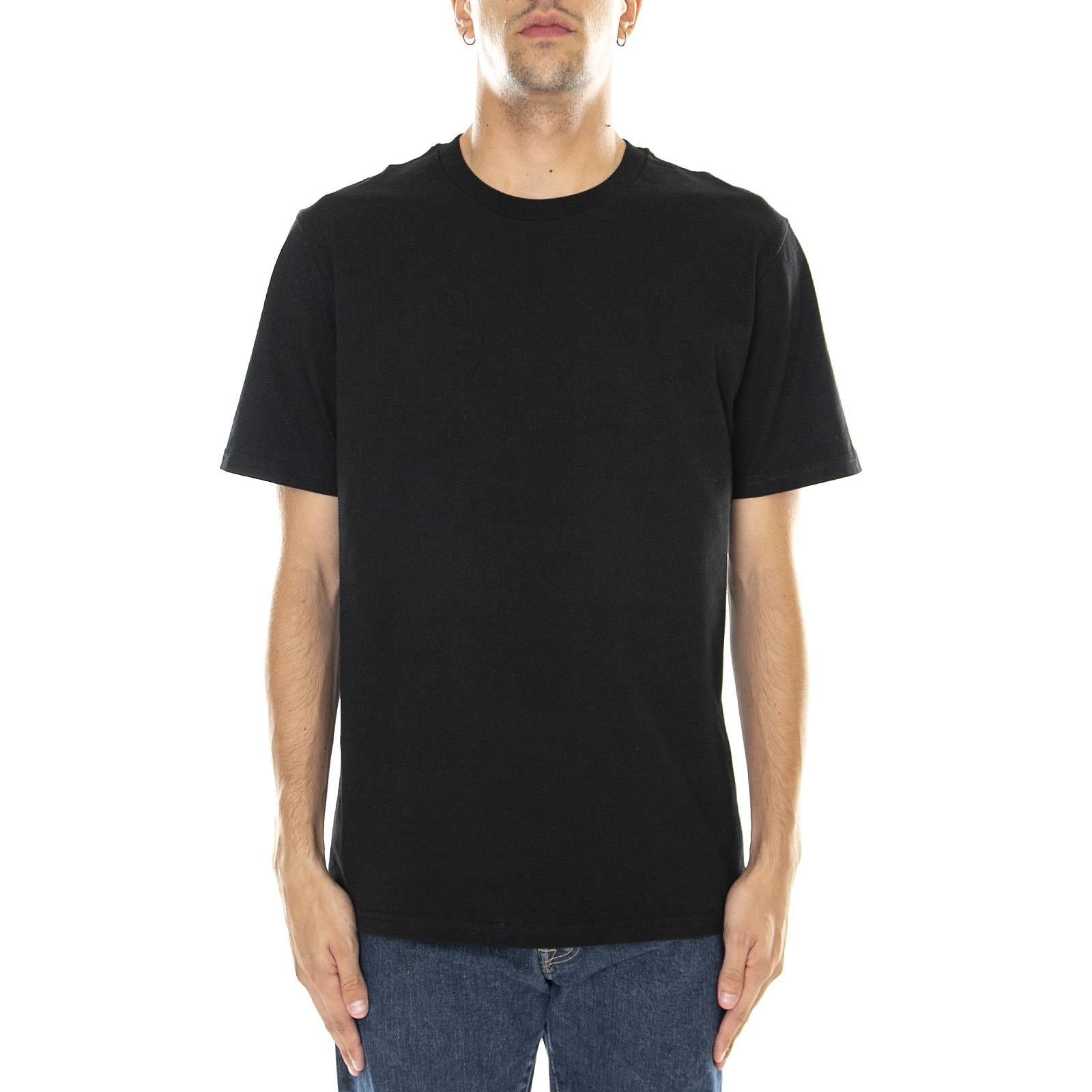 S/S BASE T-SHIRT BLACK / WHITE - Maglietta Girocollo Uomo Nera I026264 0D2XX CARHARTT WIP 