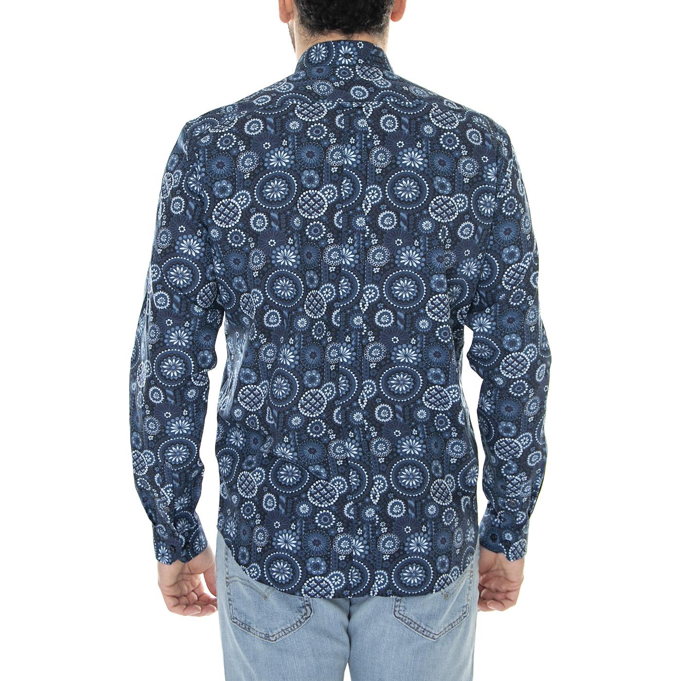 Foulard Print Mood Indigo - Camicia Uomo Blu / Multicolore 63482-171  BEN SHERMAN 