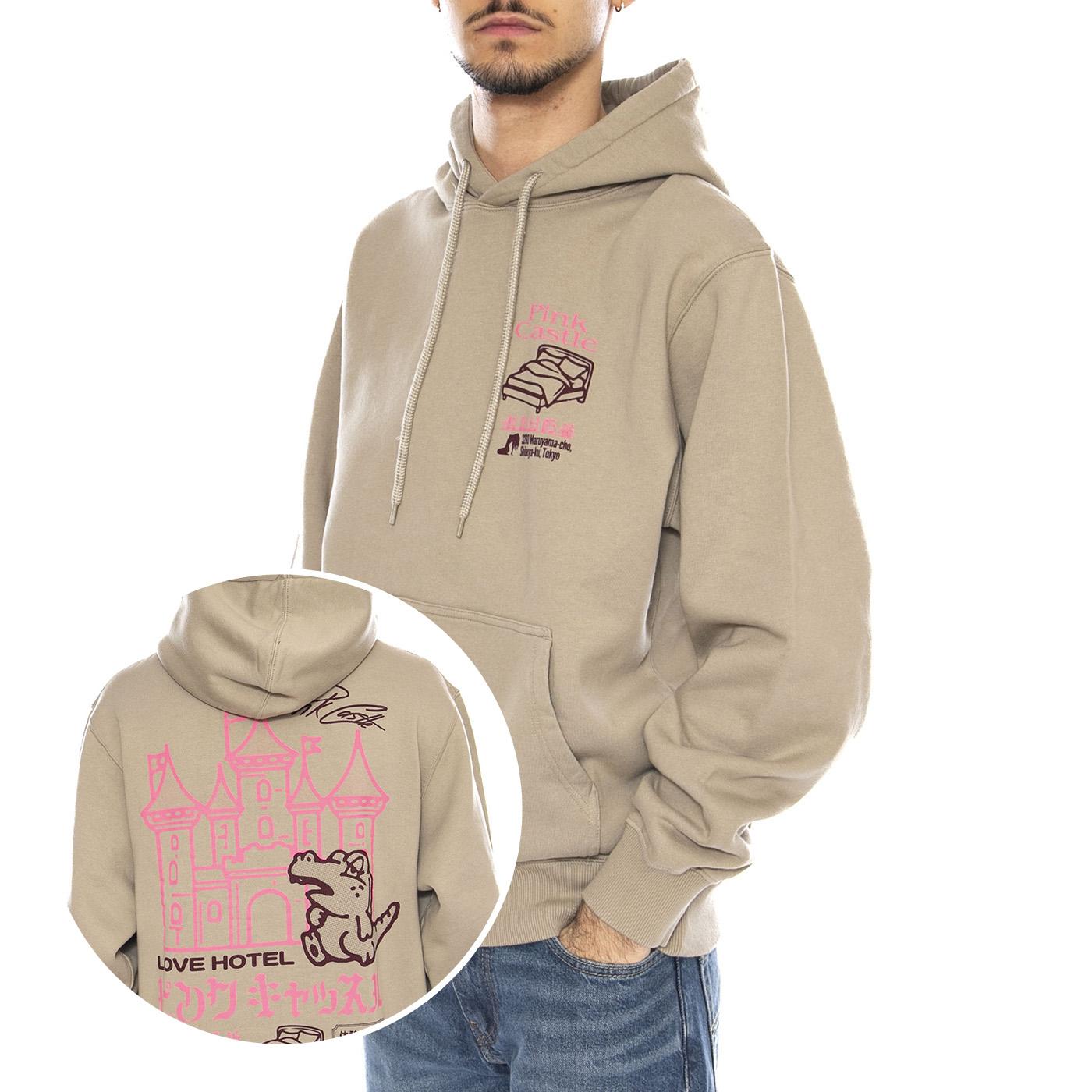 Pink Castle Hoodie Sweat -- Felpa con Cappuccio Uomo Beige I036405. 3FA.67 EDWIN 