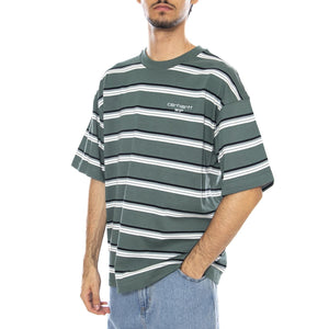 S/S Holm T-Shirt Holm Stripe, Silver Pine - Maglietta Girocollo Uomo Multicolore I035302.37CXX . CARHARTT WIP 