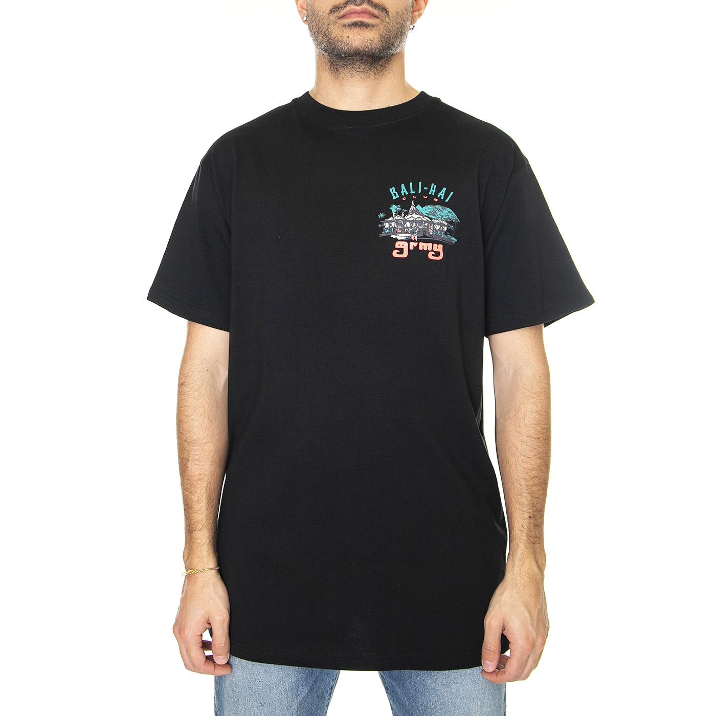 The Bali-Hai Regular Tee Black - Maglietta Girocollo Uomo Nera GA665-BLK  GRIMEY 