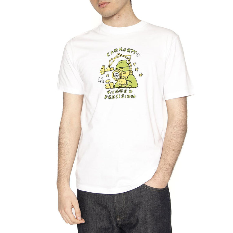 S/S Precision Work T-Shirt White - Maglietta Girocollo Uomo Bianca I034774.02XX  CARHARTT WIP 