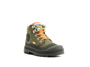 Pampa Hi Cuff Hkr Wp Olive Night - Scarpe Stringate Profilo Alto Bambini Verdi PAK58891-325-M  PALLADIUM 