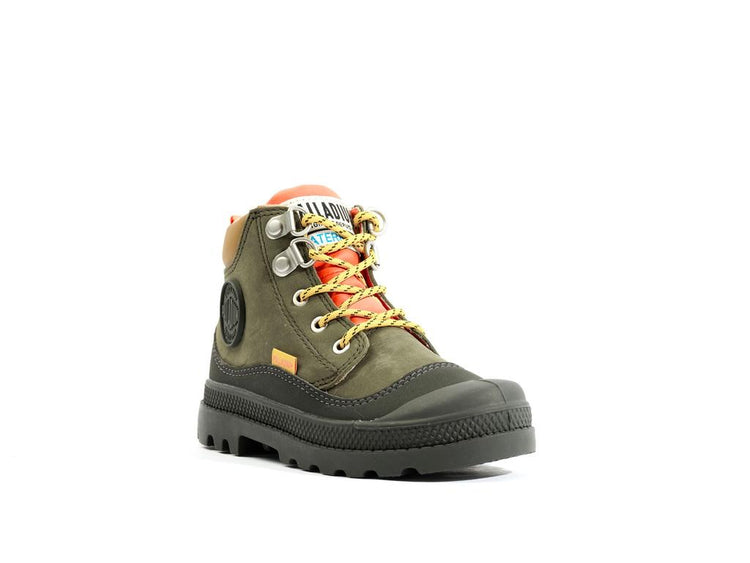 Pampa Hi Cuff Hkr Wp Olive Night - Scarpe Stringate Profilo Alto Bambini Verdi PAK58891-325-M  PALLADIUM 