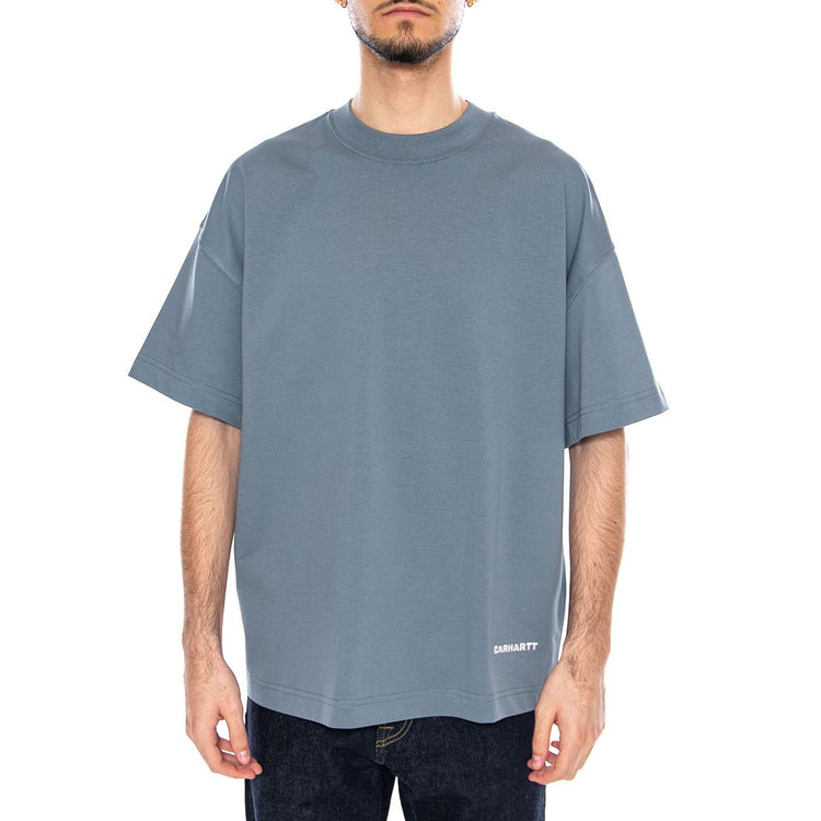 S/S Link Script T-Shirt Velvet Blue / White - Maglietta Girocollo Uomo Blu I031373 3PPXX CARHARTT WIP 