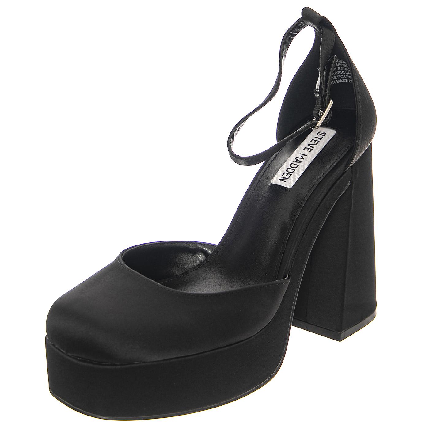 W' Londyn-Black Satin - Sandali Donna Neri SMLOND04S1-BLK  STEVE MADDEN 