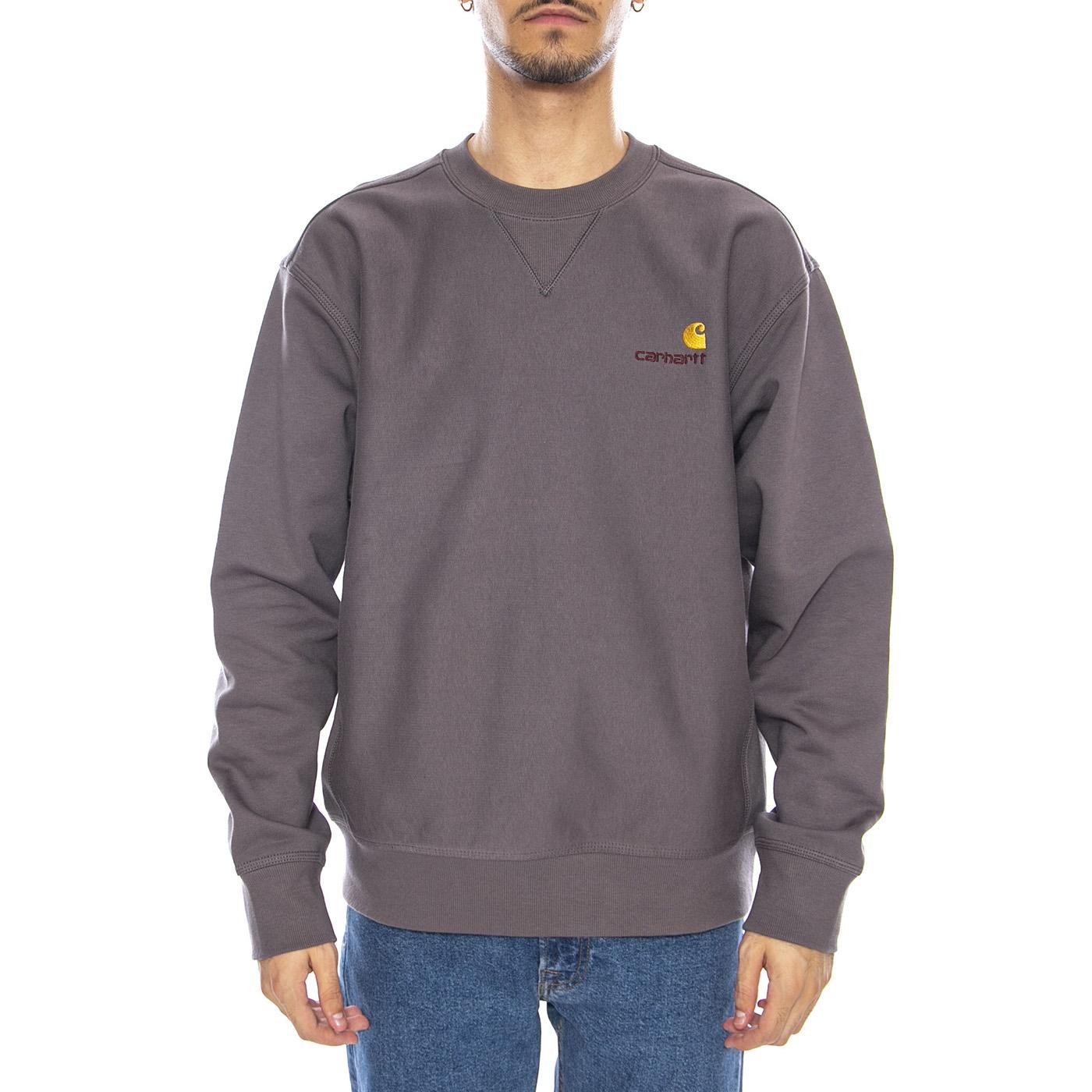 American Script Sweat Porphyry - Felpa Girocollo Uomo Grigia I025475.33CXX . CARHARTT WIP 
