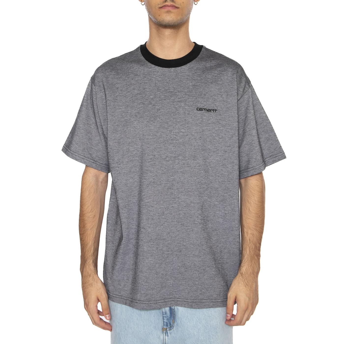 S/S Piqué T-Shirt Black / White / Black - Maglietta Girocollo Uomo Nera I035142.3G9XX . CARHARTT WIP 
